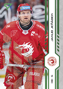 Jakub Jerabek Trinec Tipsport ELH 2024/25 SportZoo 2. serie Green Glitter /30 #254